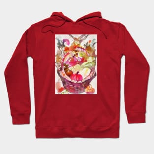 Fruits and vegetables in a basket digital art Hoodie